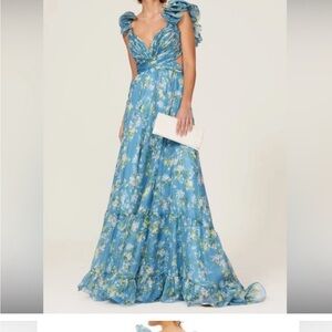Floral Blue Maxi Dress